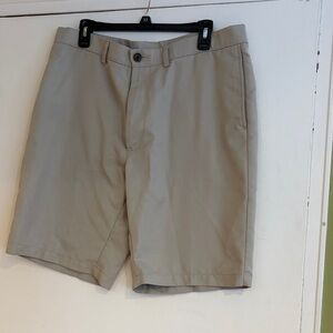 Haggar Men's Flat Front Tan Shorts
